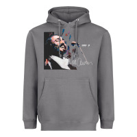 Storm Original Portrait of Luciano Pavarotti Heavyweight Hoodie - StudioElite