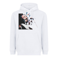White Original Portrait of Luciano Pavarotti Heavyweight Hoodie - StudioElite