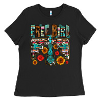 Black western free bird Ladies Tee - OliviaCreatesArt