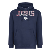 Navy Texas A&m Aggies Jesus - Had 12 Men - Patterned Heavyweight Hoodie - PixelFlow