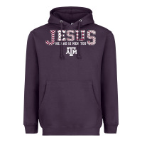 Plum Texas A&m Aggies Jesus - Had 12 Men - Patterned Heavyweight Hoodie - PixelFlow