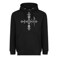 Black haitian veve  voodoo symbol t shirt Heavyweight Hoodie - PixelFlow
