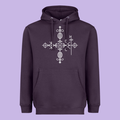 Haitian Veve  Voodoo Symbol T Shirt Heavyweight Hoodie Designed By Pixelflow