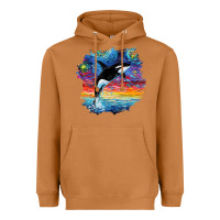 Orca Killer Whale Starry Night Impressionist Dog Art By Aja Heavyweight Hoodie | Teevron