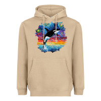 Mushroom Orca Killer Whale Starry Night Impressionist Dog Art By Aja Heavyweight Hoodie - PixelFlow