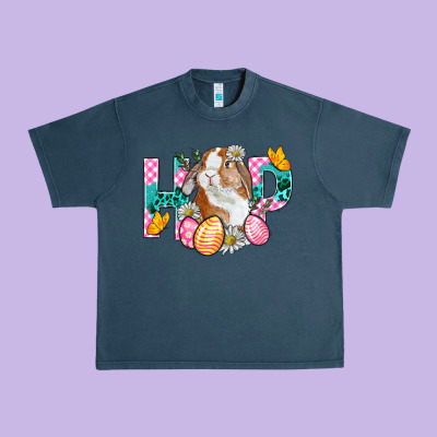 Hop Bunny Easter Urban Heavy Tee Designed By Bundleandbundleshop