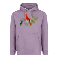 Lavender wild red cardinal bird long sleeve Heavyweight Hoodie - PixelFlow