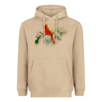 Mushroom wild red cardinal bird long sleeve Heavyweight Hoodie - PixelFlow