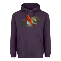 Plum wild red cardinal bird long sleeve Heavyweight Hoodie - PixelFlow