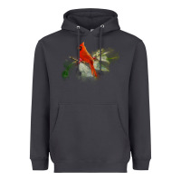 Smoke wild red cardinal bird long sleeve Heavyweight Hoodie - PixelFlow