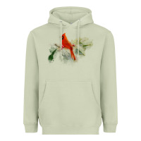 Matcha wild red cardinal bird long sleeve Heavyweight Hoodie - PixelFlow