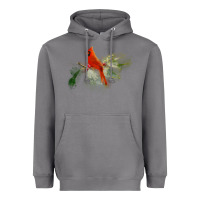 Storm wild red cardinal bird long sleeve Heavyweight Hoodie - PixelFlow