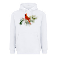 White wild red cardinal bird long sleeve Heavyweight Hoodie - PixelFlow