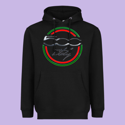 Fiat 500   Italy Heavyweight Hoodie Designed By Pixelflow
