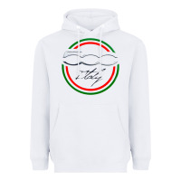 White fiat 500   italy Heavyweight Hoodie - PixelFlow