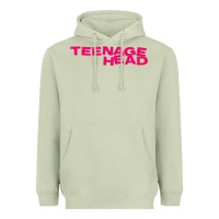 Matcha Teenage Head Print (Pink) Plain Heavyweight Hoodie - PixelFlow