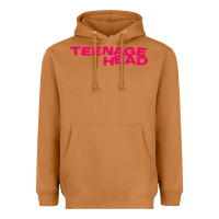 Meerkat Teenage Head Print (Pink) Plain Heavyweight Hoodie - PixelFlow