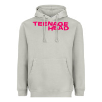 Moon Dust Teenage Head Print (Pink) Plain Heavyweight Hoodie - PixelFlow