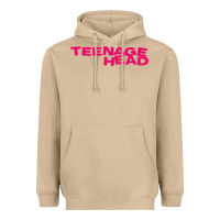 Mushroom Teenage Head Print (Pink) Plain Heavyweight Hoodie - PixelFlow