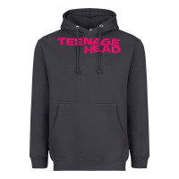 Smoke Teenage Head Print (Pink) Plain Heavyweight Hoodie - PixelFlow