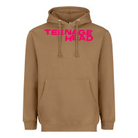 Toasted Coconut Teenage Head Print (Pink) Plain Heavyweight Hoodie - PixelFlow