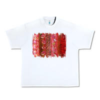 White Valentine's Day Brushstrokes Urban Heavy Tee - RanaPortraitStore
