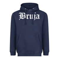 Navy womens bruja old english chola witchy v neck t shirt Heavyweight Hoodie - PixelFlow