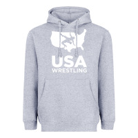 Heather Grey usa power united states Heavyweight Hoodie - PixelFlow