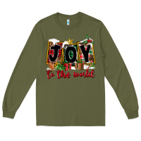 Army Green Joy To The World Long Sleeve Tee - FaDigitalArtStudio