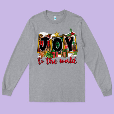 Joy To The World Long Sleeve Tee Designed By Fadigitalartstudio