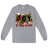 Heather Grey Joy To The World Long Sleeve Tee - FaDigitalArtStudio