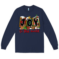 Navy Joy To The World Long Sleeve Tee - FaDigitalArtStudio