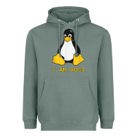 Sage Linux Mascot Tux the Penguin I Am Root TShirt Men Women Kids Heavyweight Hoodie - PixelFlow