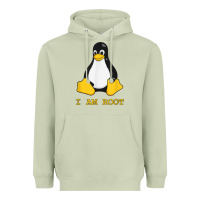 Matcha Linux Mascot Tux the Penguin I Am Root TShirt Men Women Kids Heavyweight Hoodie - PixelFlow