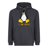 Smoke Linux Mascot Tux the Penguin I Am Root TShirt Men Women Kids Heavyweight Hoodie - PixelFlow