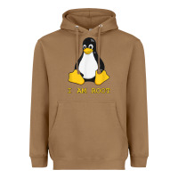 Toasted Coconut Linux Mascot Tux the Penguin I Am Root TShirt Men Women Kids Heavyweight Hoodie - PixelFlow