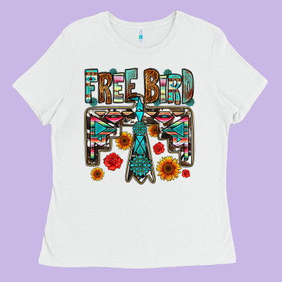 Western Free Bird Ladies Tee Designed By Oliviacreatesart