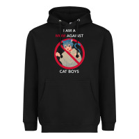 Black i am a mom against cat boys Heavyweight Hoodie - PixelFlow