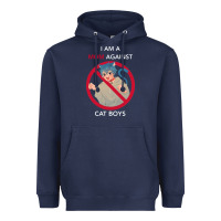 Navy i am a mom against cat boys Heavyweight Hoodie - PixelFlow