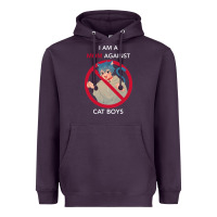 Plum i am a mom against cat boys Heavyweight Hoodie - PixelFlow