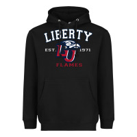 Black liberty university flames football lynchburg virginia sparky the eagle Heavyweight Hoodie - PixelFlow