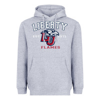 Heather Grey liberty university flames football lynchburg virginia sparky the eagle Heavyweight Hoodie - PixelFlow
