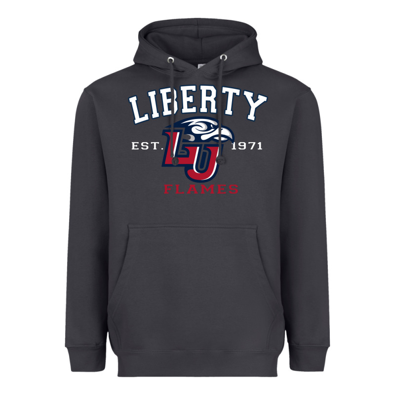 Liberty University Flames Football Lynchburg Virginia Sparky The Eagle Heavyweight Hoodie by PixelFlow | Teevron