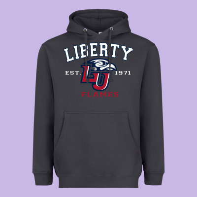 Liberty University Flames Football Lynchburg Virginia Sparky The Eagle Heavyweight Hoodie Designed By Pixelflow