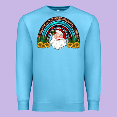 Santa Rainbow Premium Sweatshirt Designed By Jahusdesignshop