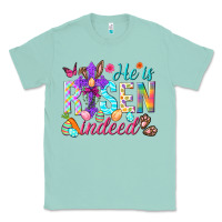 Seafoam He is risen indeed Happy Easter Day Classic Tee - HowdyJamesFarm
