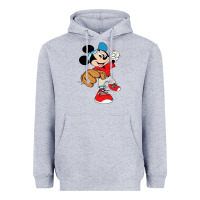 Micky-playing-baseball-cartoon-illustration-- Heavyweight Hoodie | Teevron