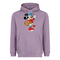 Lavender micky-playing-baseball-cartoon-illustration-- Heavyweight Hoodie - PixelFlow