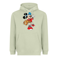 Matcha micky-playing-baseball-cartoon-illustration-- Heavyweight Hoodie - PixelFlow