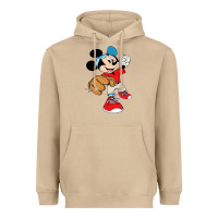 Mushroom micky-playing-baseball-cartoon-illustration-- Heavyweight Hoodie - PixelFlow